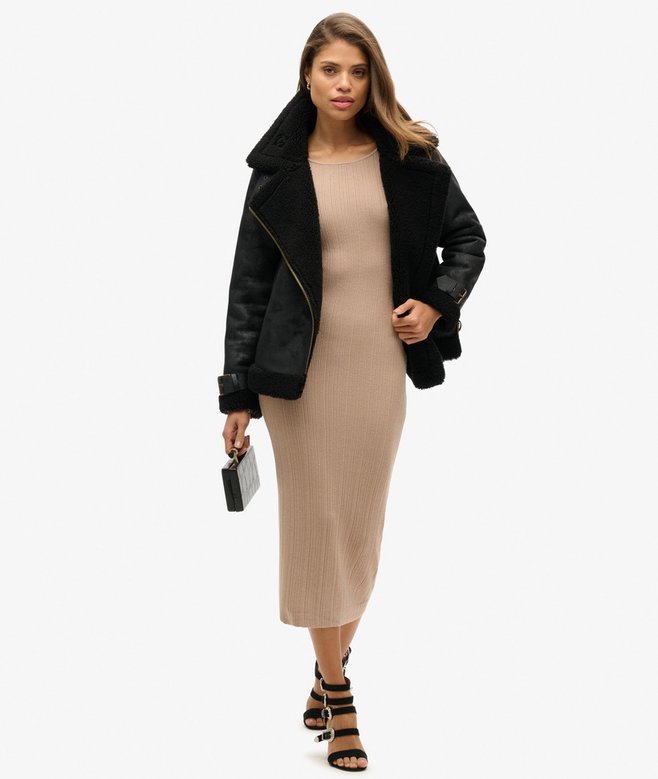 Backless Knitted Midi Dress