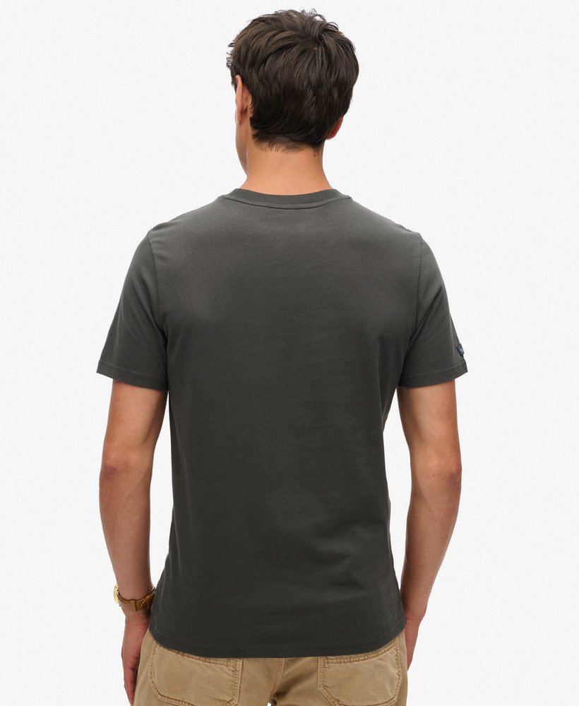 mens Classic Vintage Logo Heritage T-Shirt in Washed Black