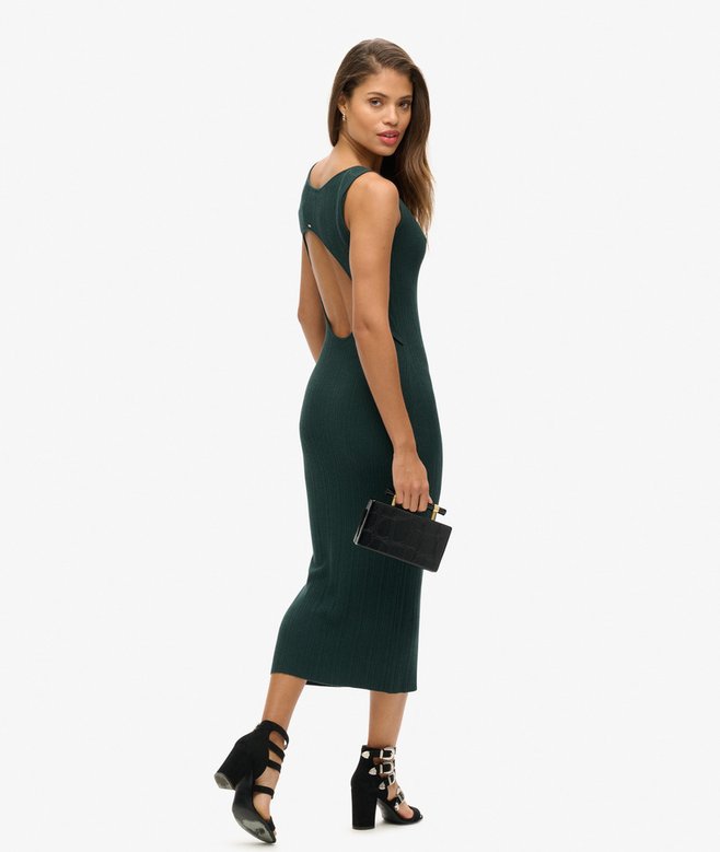 Backless Knitted Midi Dress