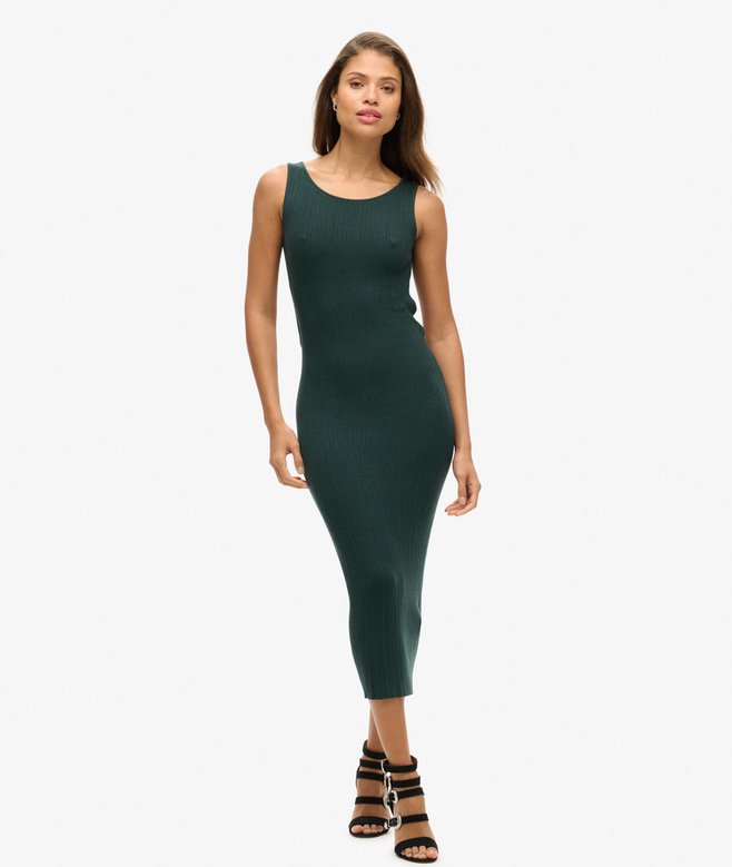 Backless Knitted Midi Dress