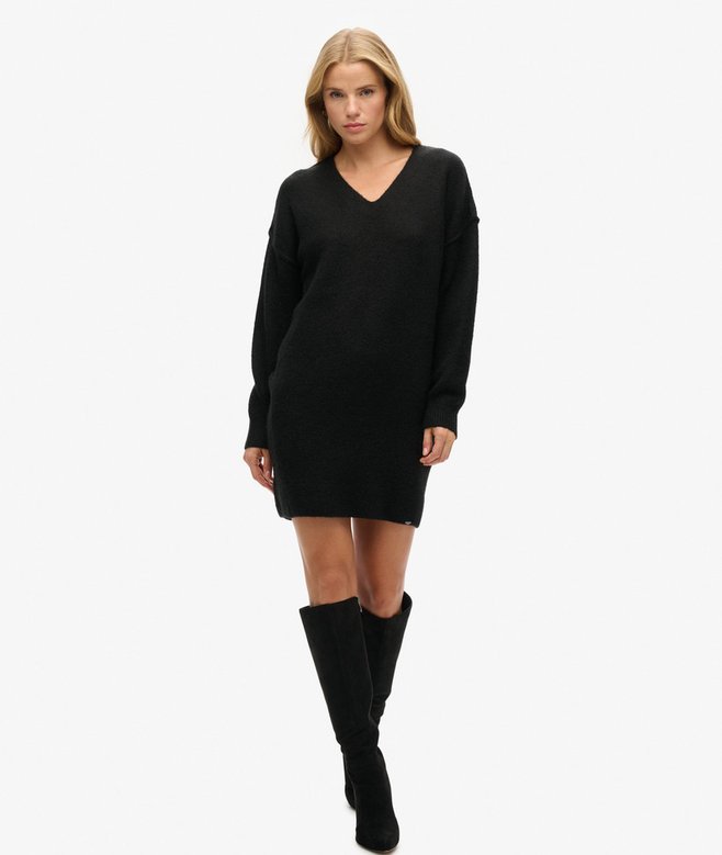 grey knit long sleeve dress Heather Gray Ribbed Knit Long Sleeves Dress Small main image 0