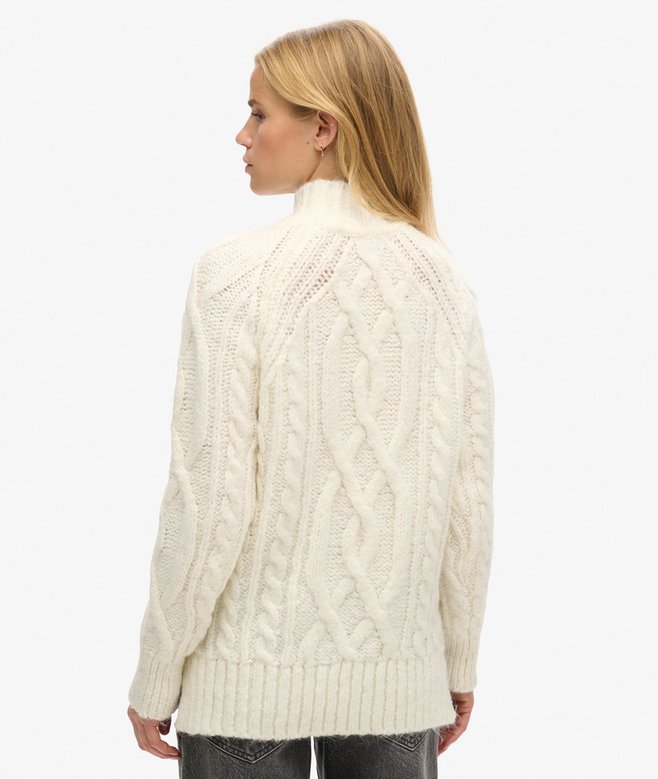 High Neck Cable Knit Jumper