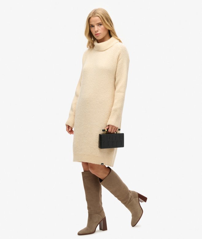 Knitted Roll Neck Jumper Dress