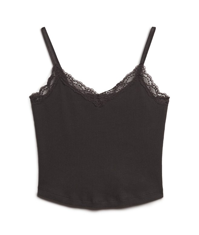 Athletic Essentials Lace Trim Cropped Cami Top