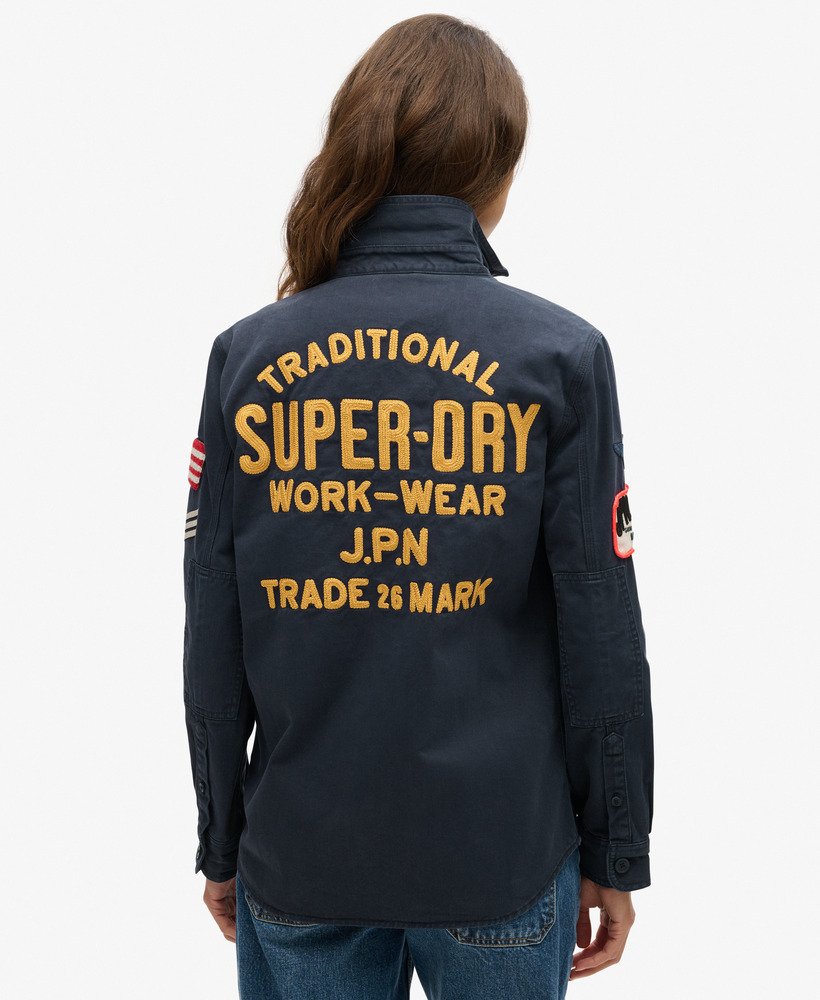 womens Long Sleeve Scout Shirt in Eclipse Navy | Superdry US