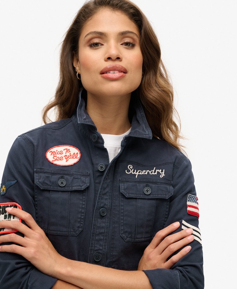 womens Long Sleeve Scout Shirt in Eclipse Navy | Superdry US