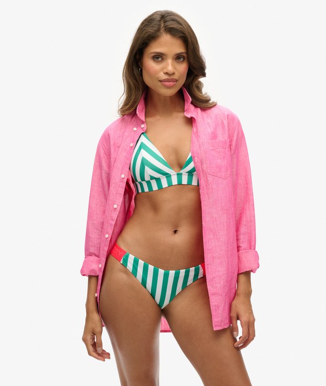 Striped Cheeky Bikini Bottoms