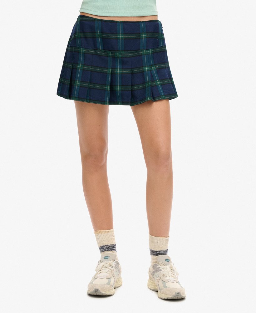womens Check Pleat Mini Skirt in Stanton Check | Superdry US
