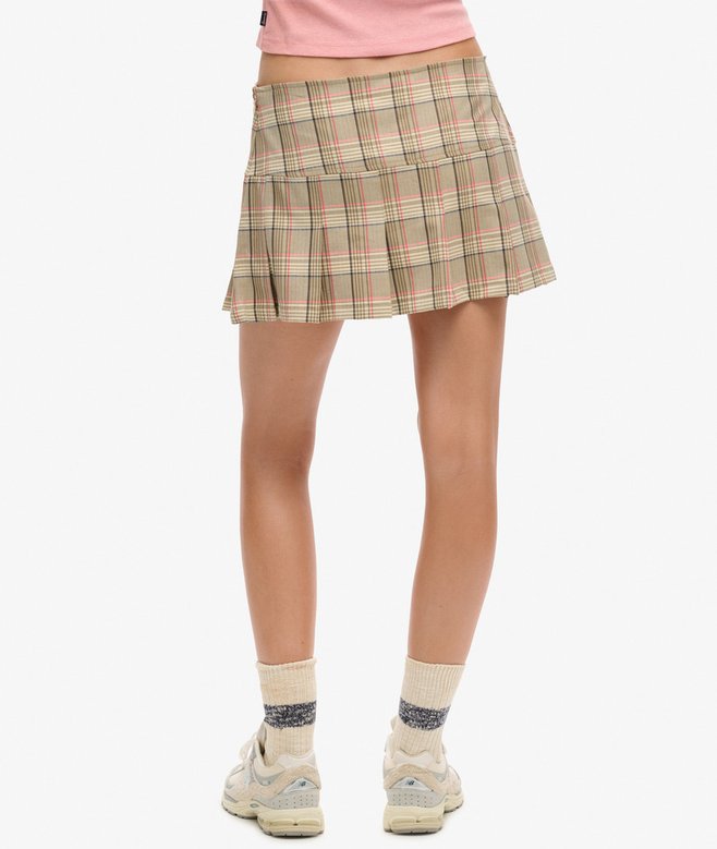 1/2 Pleat Check Skirt