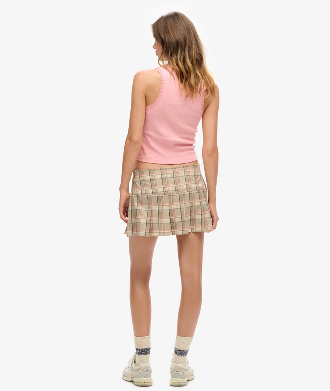 1/2 Pleat Check Skirt