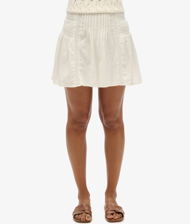 Lace Trim Mini Skirt