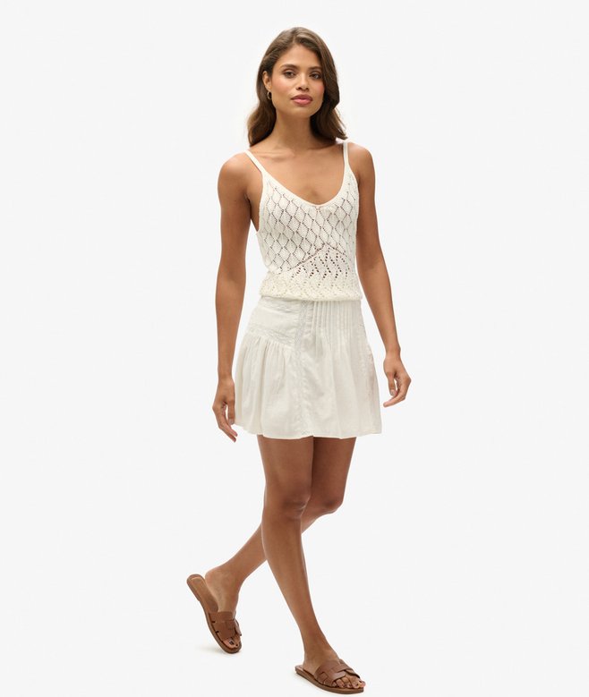 Lace Trim Mini Skirt