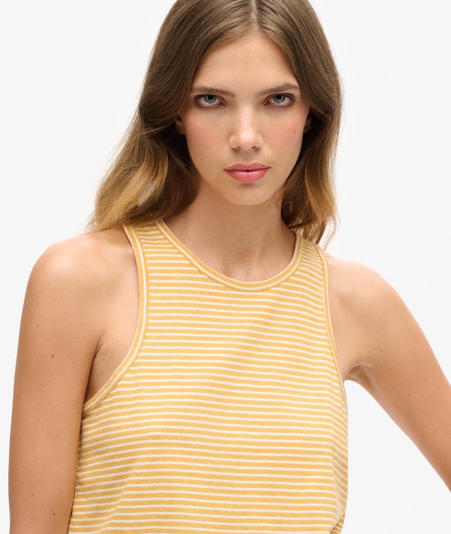 Organic Cotton Vintage Logo Stripe Vest