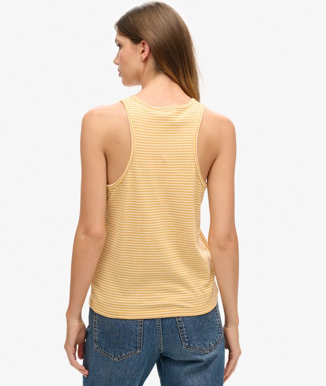 Organic Cotton Vintage Logo Stripe Vest