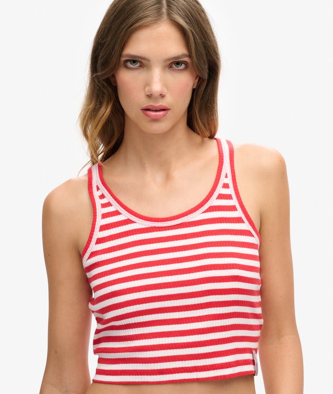 Organic Cotton Vintage Ribbed Crop Vest Top