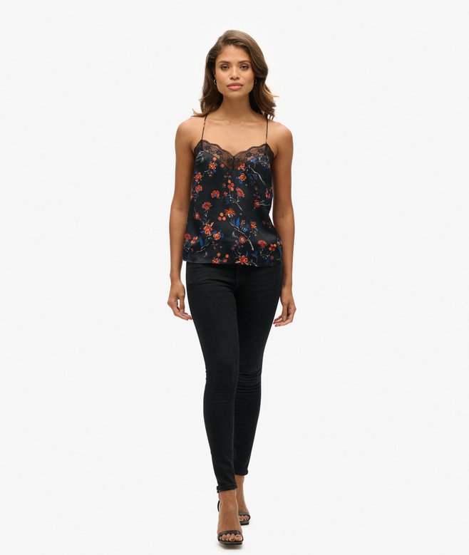 Lace Trim Satin Cami Top More Colours Available Price £17.49 Price reduced from £34.99 to You Save 50%