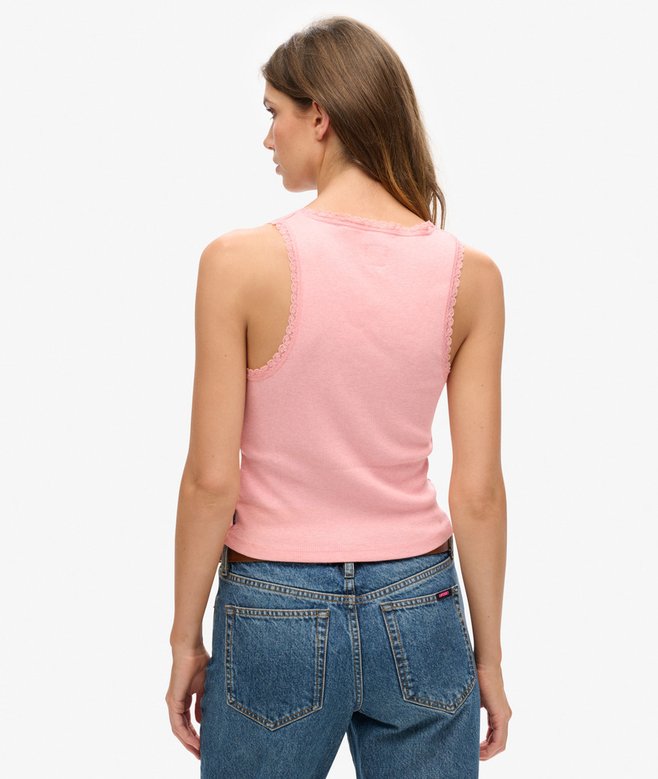 Athletic Essentials Vintage Lace Trim Vest Top (4) 4.8 out of 5 stars, 4 reviews More Colours Available Price £8.99 Price reduced from £17.99 to You Save 50%