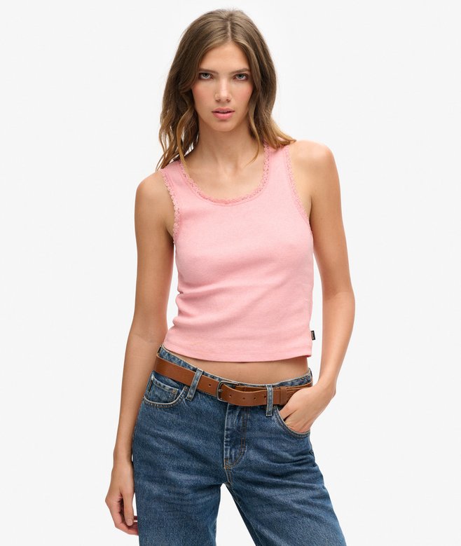 Athletic Essentials Vintage Lace Trim Vest Top (4) 4.8 out of 5 stars, 4 reviews More Colours Available Price £8.99 Price reduced from £17.99 to You Save 50%