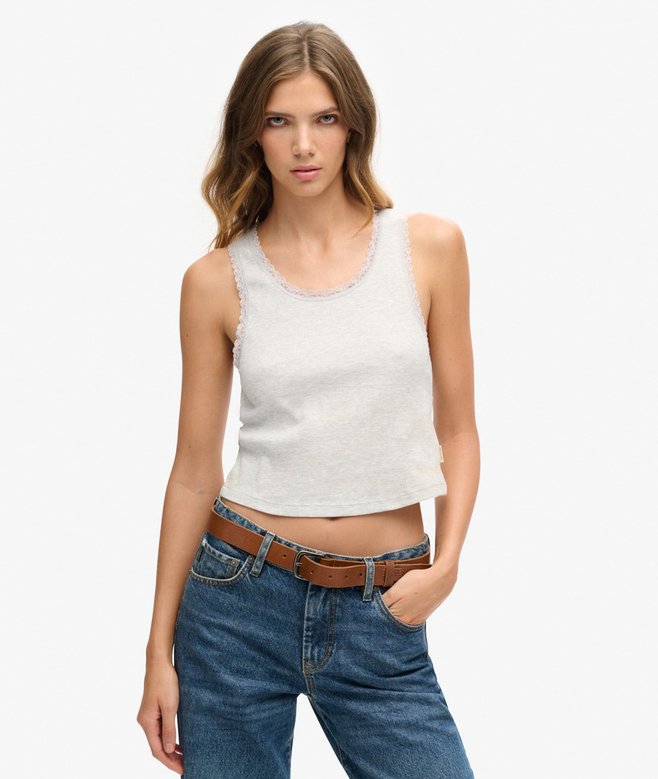 Organic Cotton Vintage Lace Trim Vest (1) 3 out of 5 stars, 1 reviews More Colours Available Price £8.99 Price reduced from £17.99 to You Save 50%