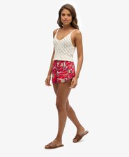 Vintage beachshort met print