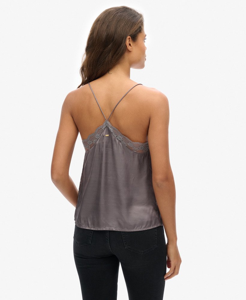 grey satin cami top