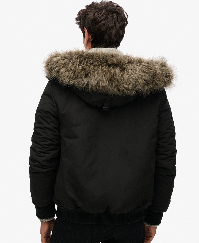 mens Hooded Everest Puffer Bomber Jacket in JET BLACK | Superdry UK