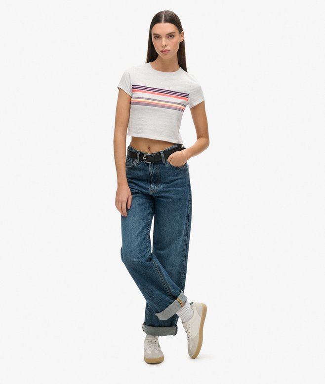 Vintage Stripe Crop T-Shirt