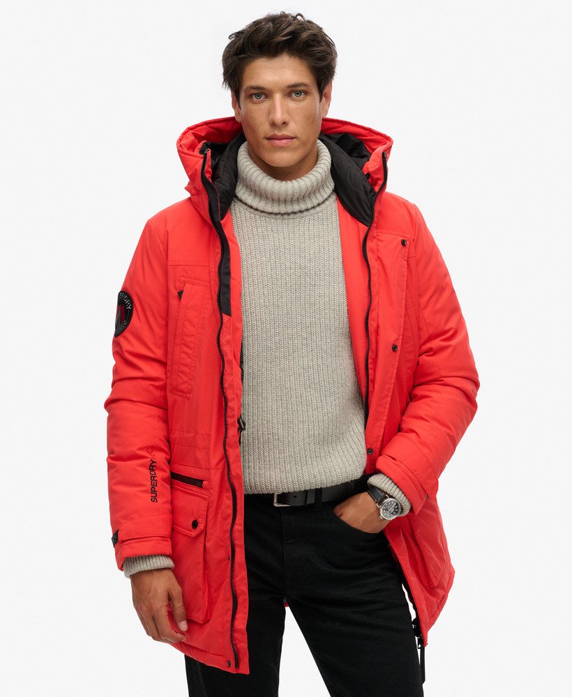 mens City Padded Parka Jacket in Sunset Red | Superdry CA-EN