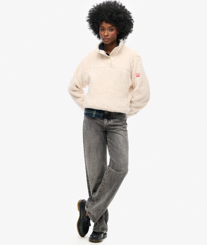 Super Soft Popper Neck Teddy Fleece