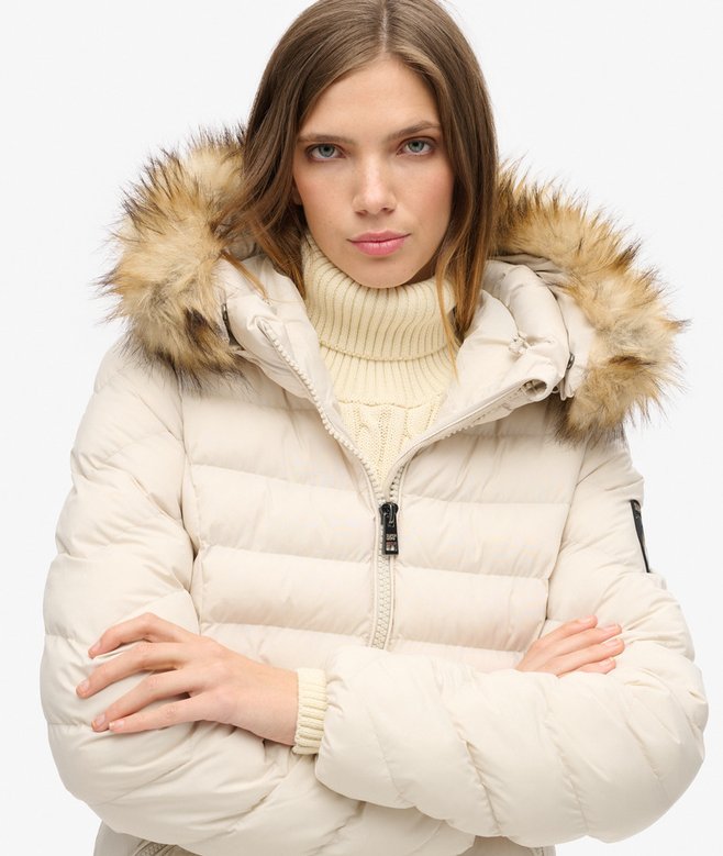 Fuji Faux Fur Hooded Longline Jacket