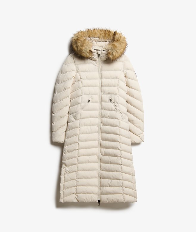 Fuji Faux Fur Hooded Longline Jacket