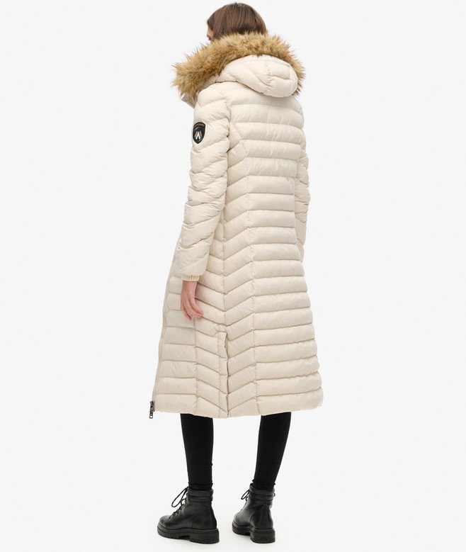 Fuji Faux Fur Hooded Longline Jacket