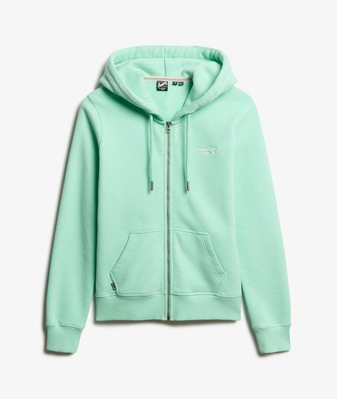 Sweat à capuche zippé à logo Essentialvert plage transparent pour