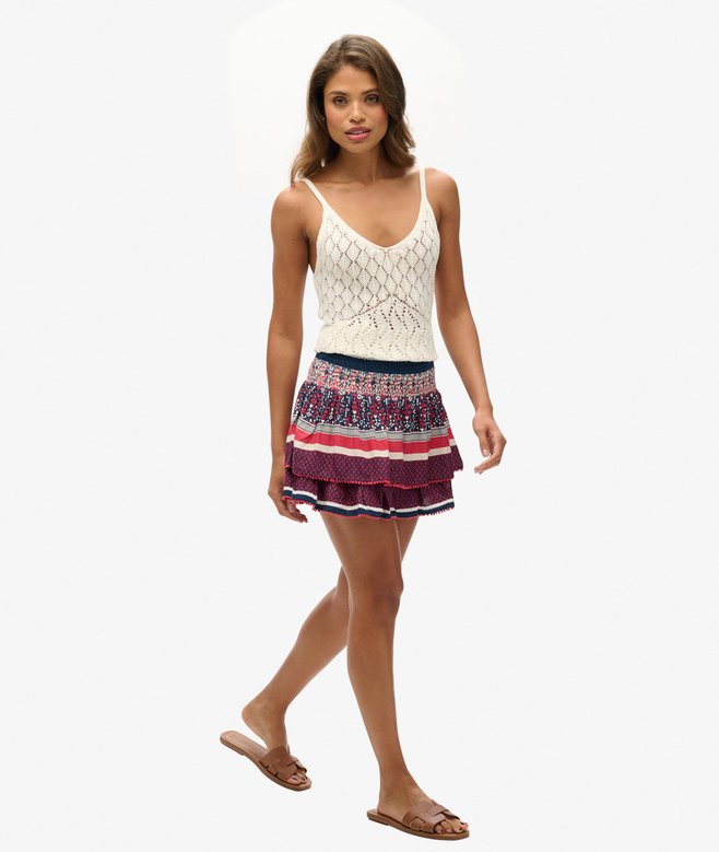 Vintage Tiered Mini Skirt