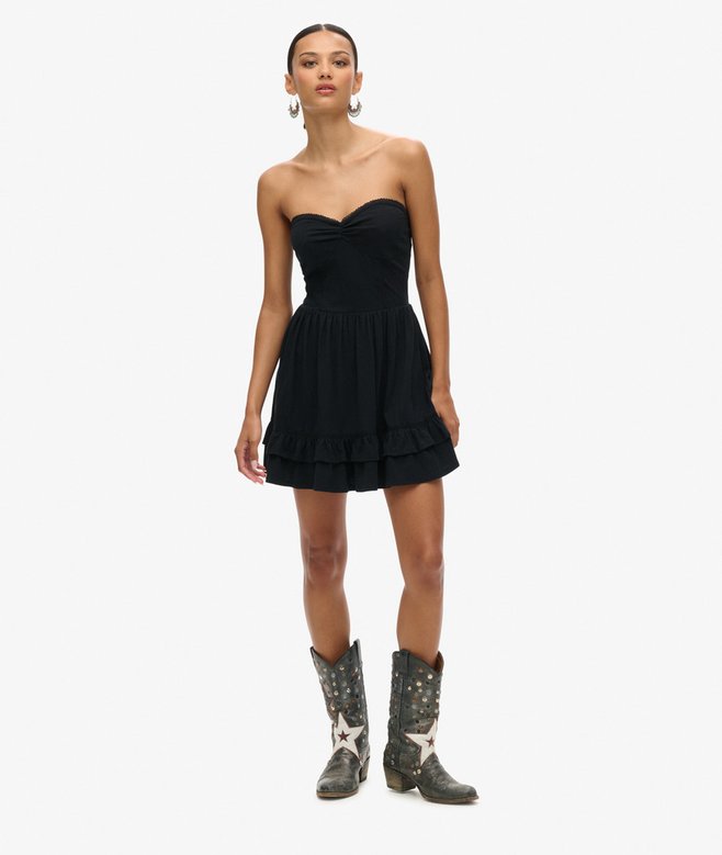 50s Lace Bandeau Mini Dress