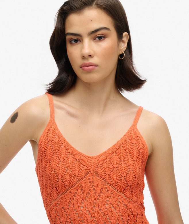 Crochet Cami Mini Dress