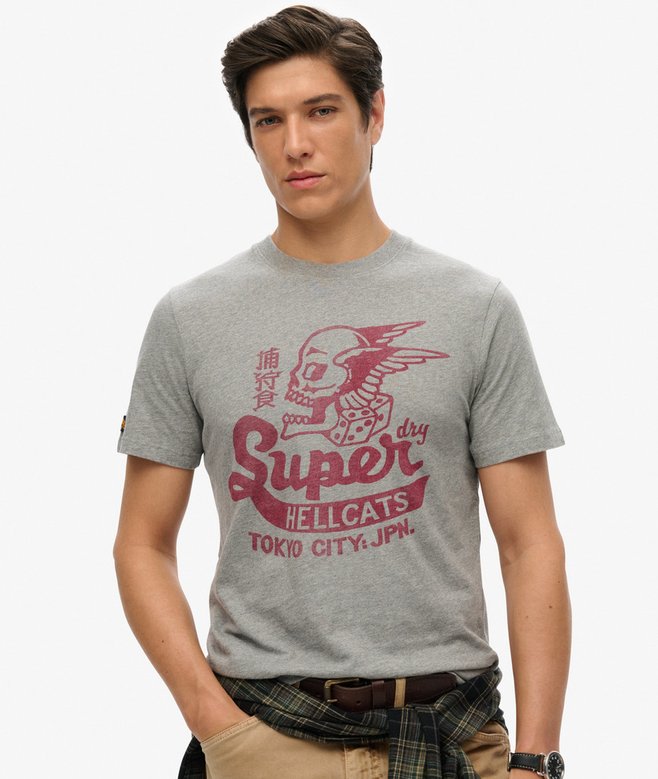 Superdry Vintage logo heritage chest t-shirt in bengreen marl | ASOS