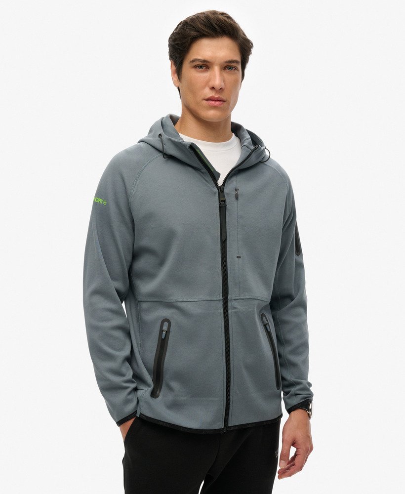 【Superdry】Superdry Tech ロゴ ルーズ パーカー mens Tech Logo Loose Zip Hoodie in Stormy Weather Blue