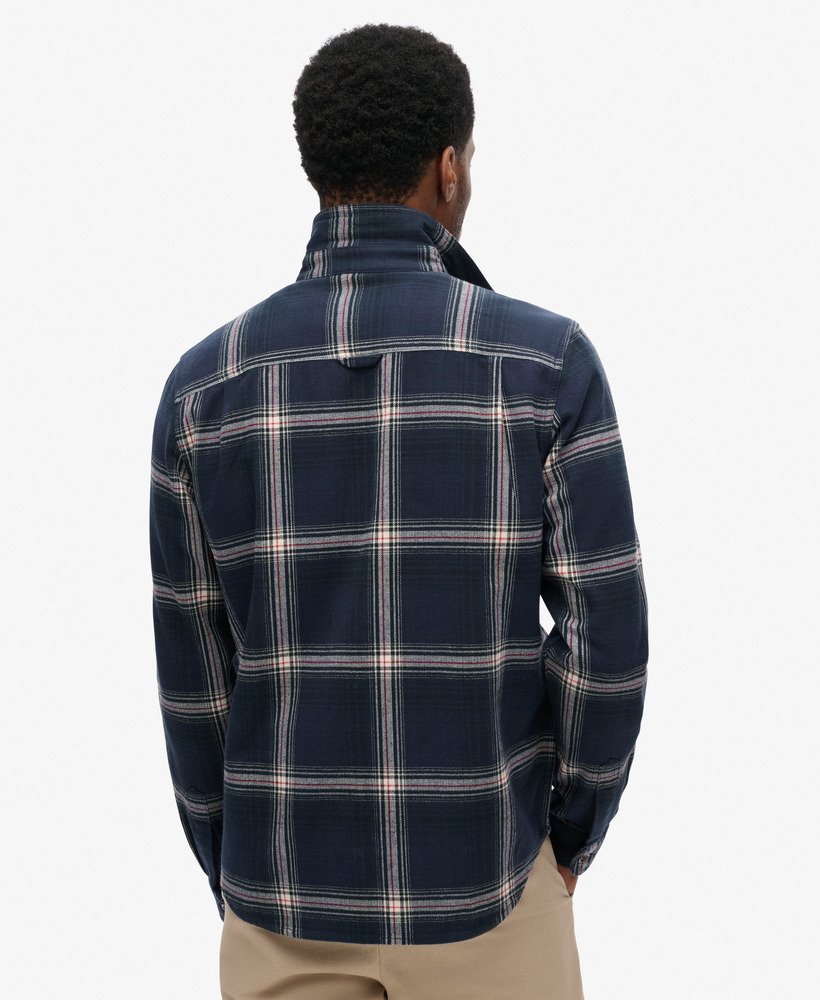 mens Vintage Check Overshirt in Boseman Check Navy | Superdry US