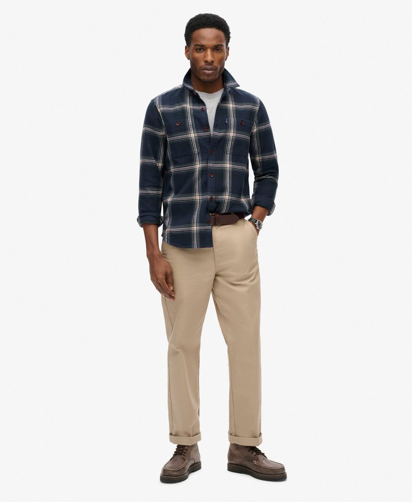 mens Vintage Check Overshirt in Boseman Check Navy | Superdry US