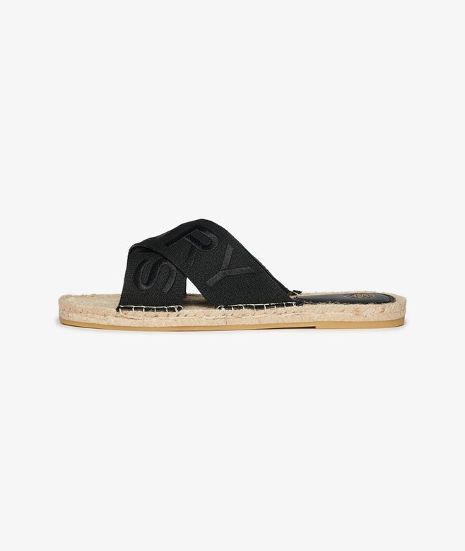 Espadrille Cross Strap Sliders