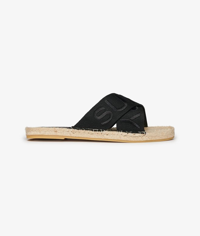 Espadrille Cross Strap Sliders