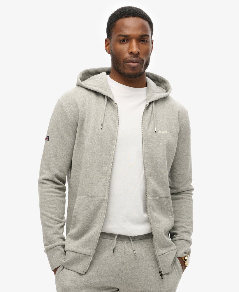 パーカー・フーディ Stone  Grey Zipper Hoodie With Classic Hood 120-14-190-