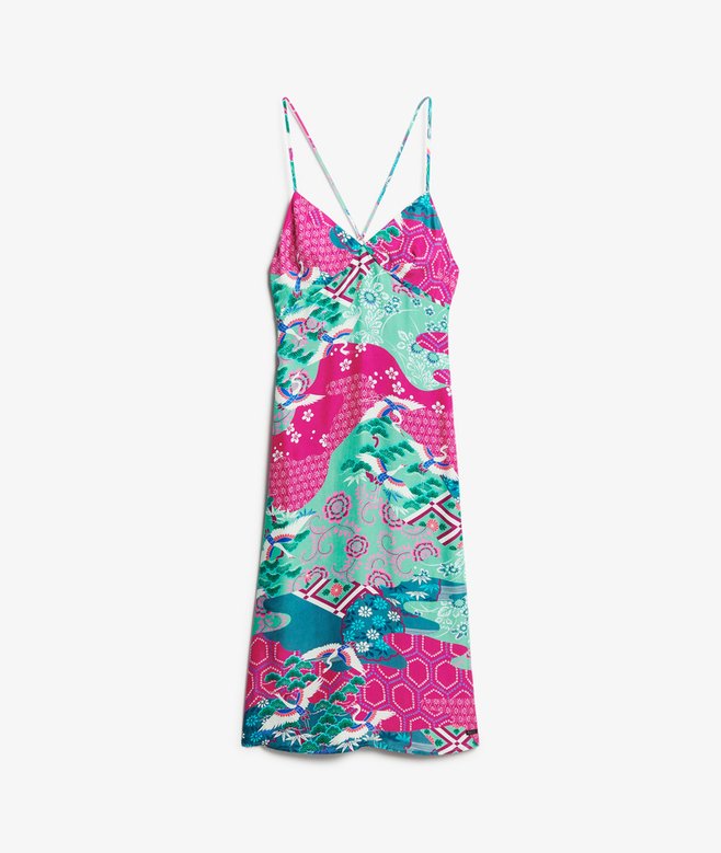 Printed Midi Slip Cami Dress