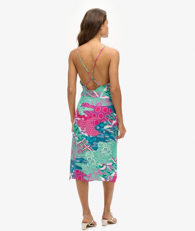 Printed Midi Slip Cami Dress