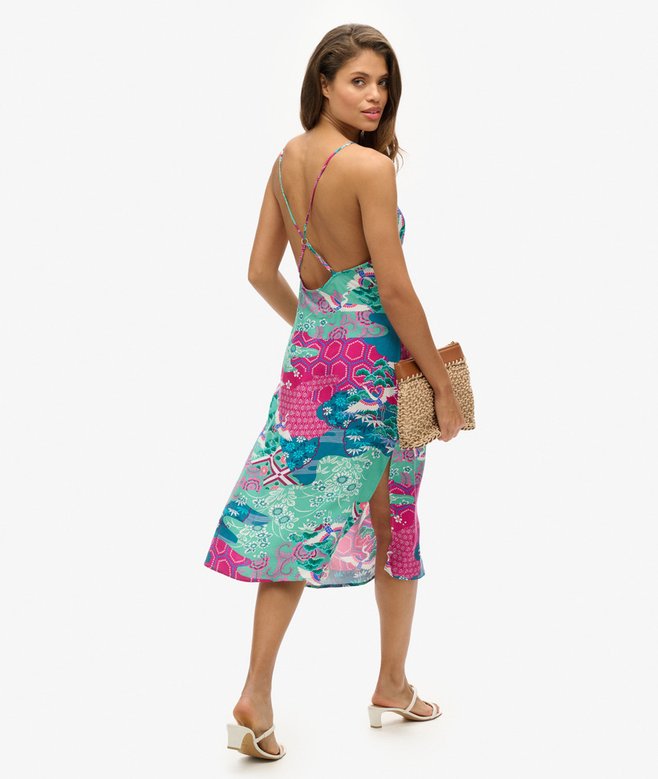 Printed Midi Slip Cami Dress