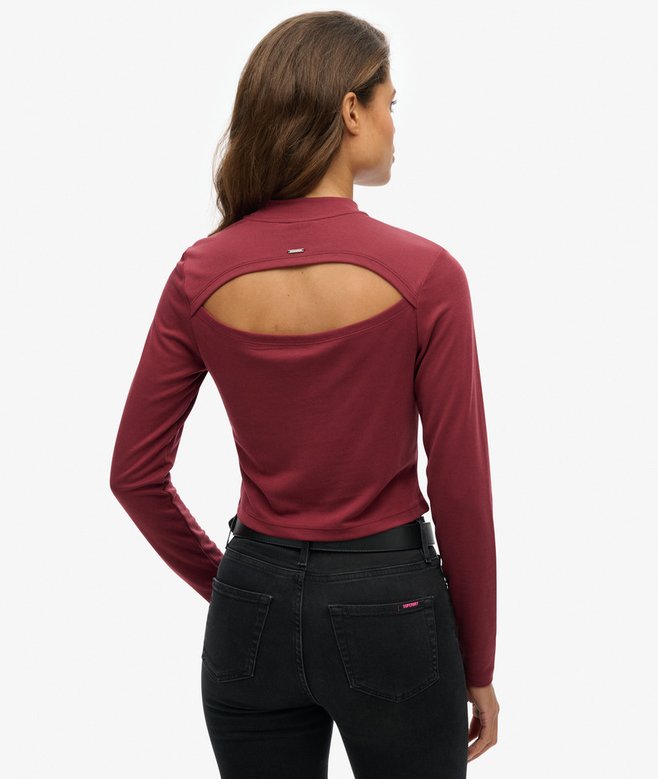 Long Sleeve Open Back Top