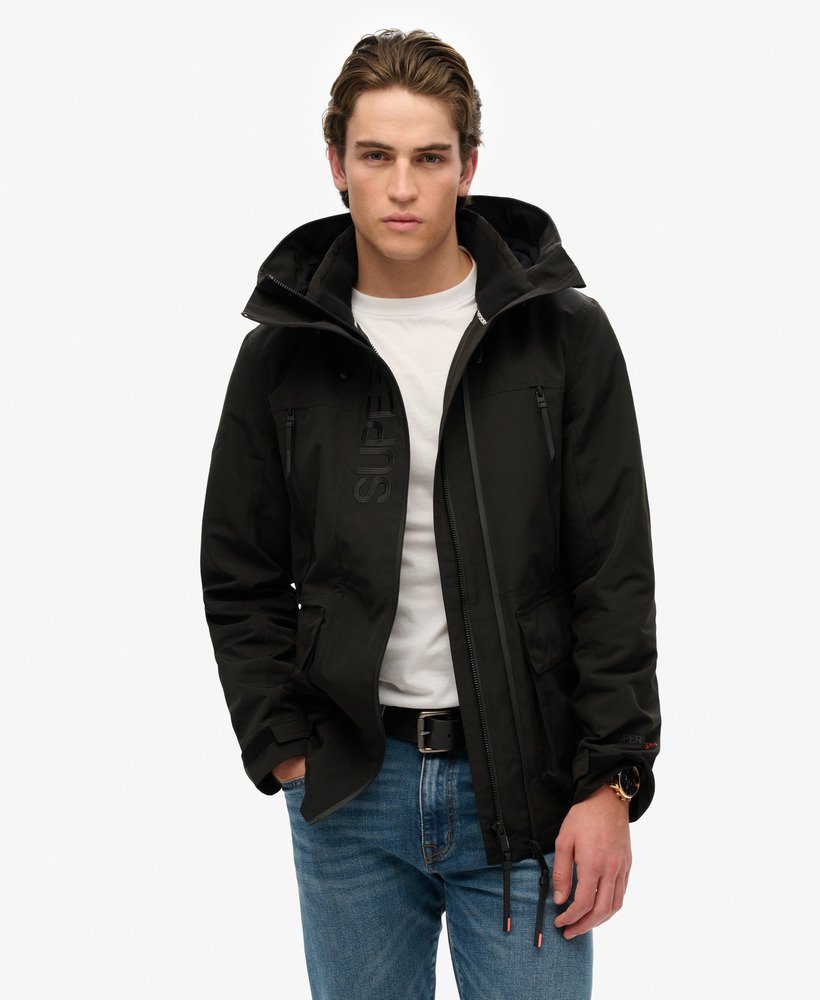 mens Hooded Ultimate Embroidered Windbreaker in Black | Superdry CA-EN