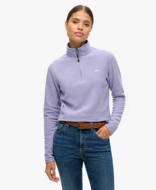 Sweat-shirt Superdry Femme Polaire Country Club - Demi-fermeture éclair, Col Haut, Poches Zippées, Coupe Décontractée