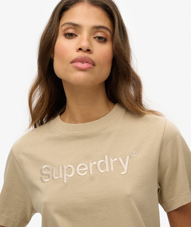 Embroidered Core Logo Boxy Loose T-Shirt